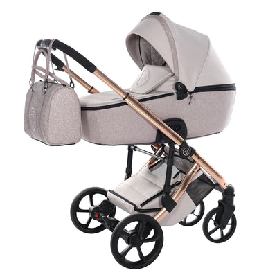 JUNAMA GLITTER DUSTY PINK - 4IN1 (INCLUDES CAR SEAT & ISOFIX BASE)