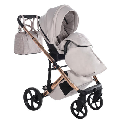 JUNAMA GLITTER DUSTY PINK - 4IN1 (INCLUDES CAR SEAT & ISOFIX BASE)