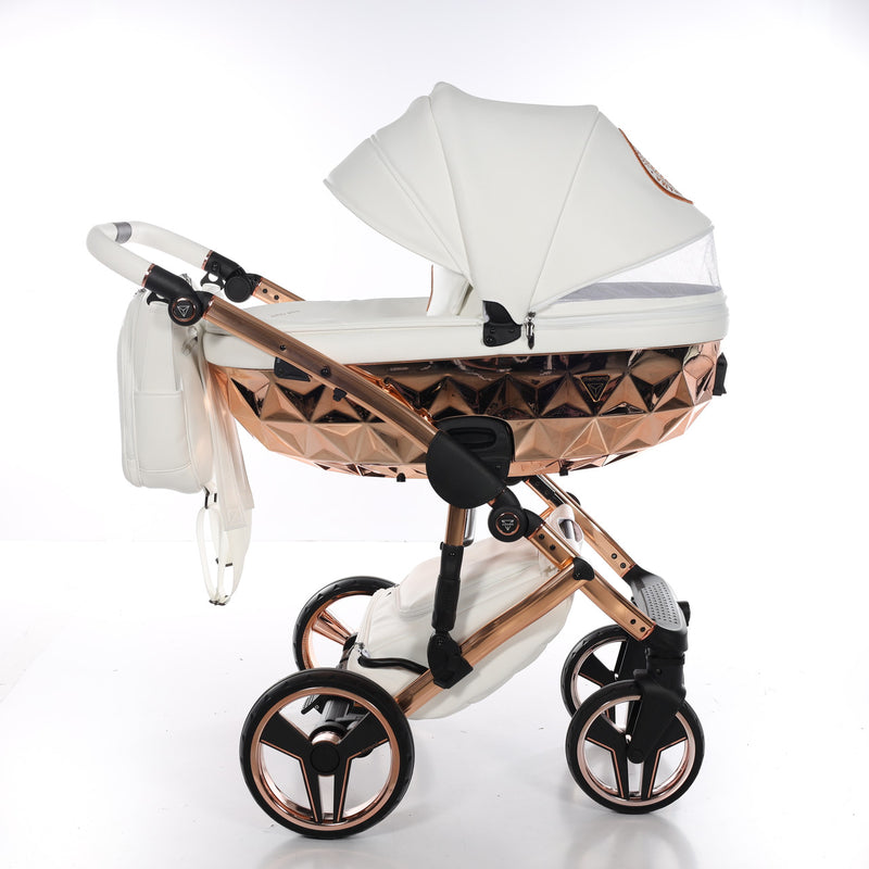 JUNAMA HANDCRAFT WHITE ROSE GOLD - 3IN1 (INCLUDES CAR SEAT)