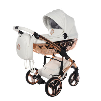 JUNAMA HANDCRAFT WHITE ROSE GOLD - 3IN1 (INCLUDES CAR SEAT)