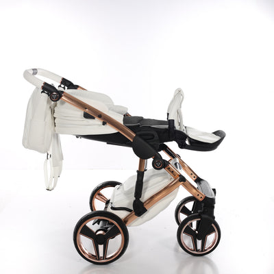 JUNAMA HANDCRAFT WHITE ROSE GOLD - 3IN1 (INCLUDES CAR SEAT)