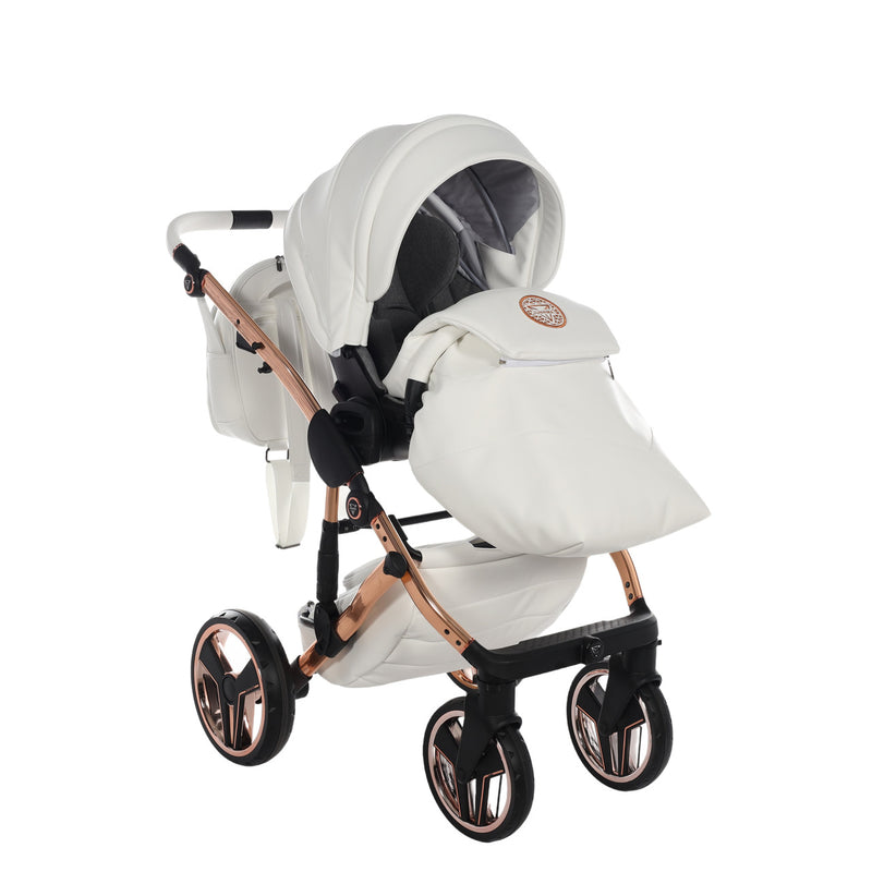 JUNAMA HANDCRAFT WHITE ROSE GOLD - 3IN1 (INCLUDES CAR SEAT)