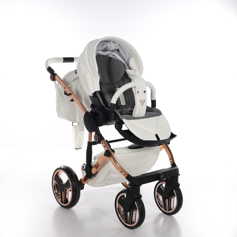 JUNAMA HANDCRAFT WHITE ROSE GOLD - 3IN1 (INCLUDES CAR SEAT)