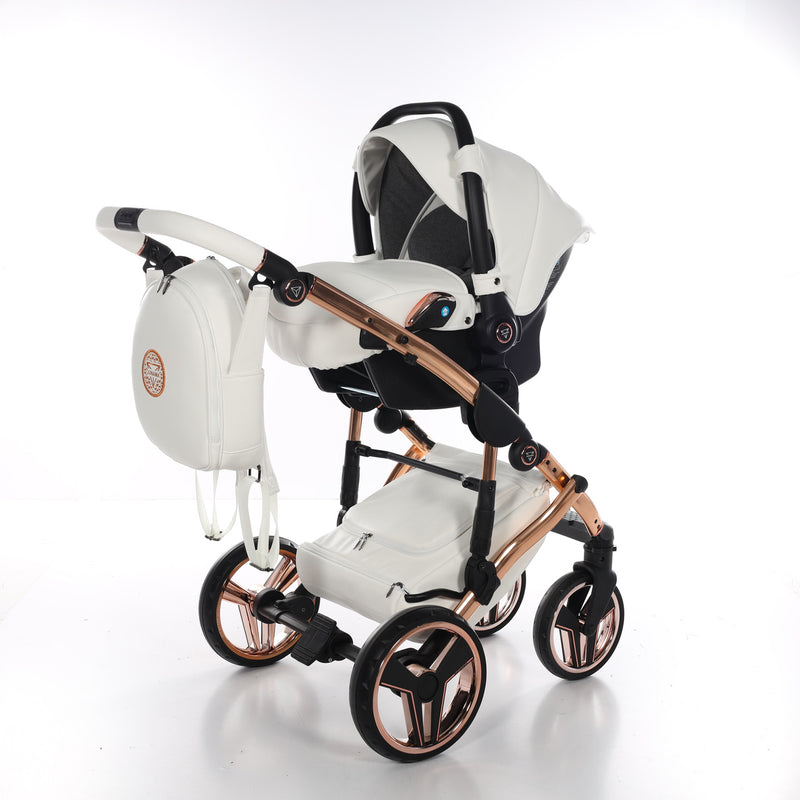 JUNAMA HANDCRAFT WHITE ROSE GOLD - 3IN1 (INCLUDES CAR SEAT)