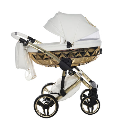 JUNAMA HANDCRAFT WHITE GOLD - 4IN1 (INCLUDES CAR SEAT & ISOFIX BASE)