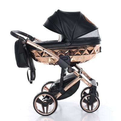 JUNAMA HANDCRAFT BLACK ROSE GOLD - 3IN1 (INCLUDES CAR SEAT)