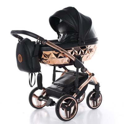 JUNAMA HANDCRAFT BLACK ROSE GOLD - 3IN1 (INCLUDES CAR SEAT)