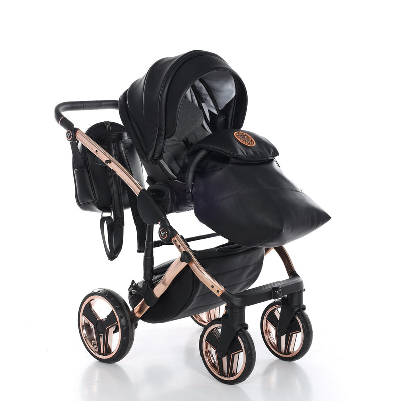 JUNAMA HANDCRAFT BLACK ROSE GOLD - 3IN1 (INCLUDES CAR SEAT)