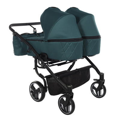 JUNAMA COMPACT DUO GREEN - 2IN1 (2 X CARRYCOTS & 2 X SEAT UNITS)