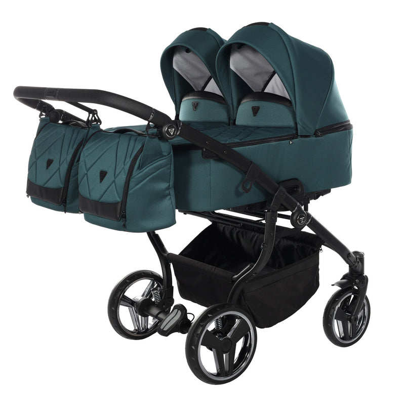 JUNAMA COMPACT DUO GREEN - 2IN1 (2 X CARRYCOTS & 2 X SEAT UNITS)