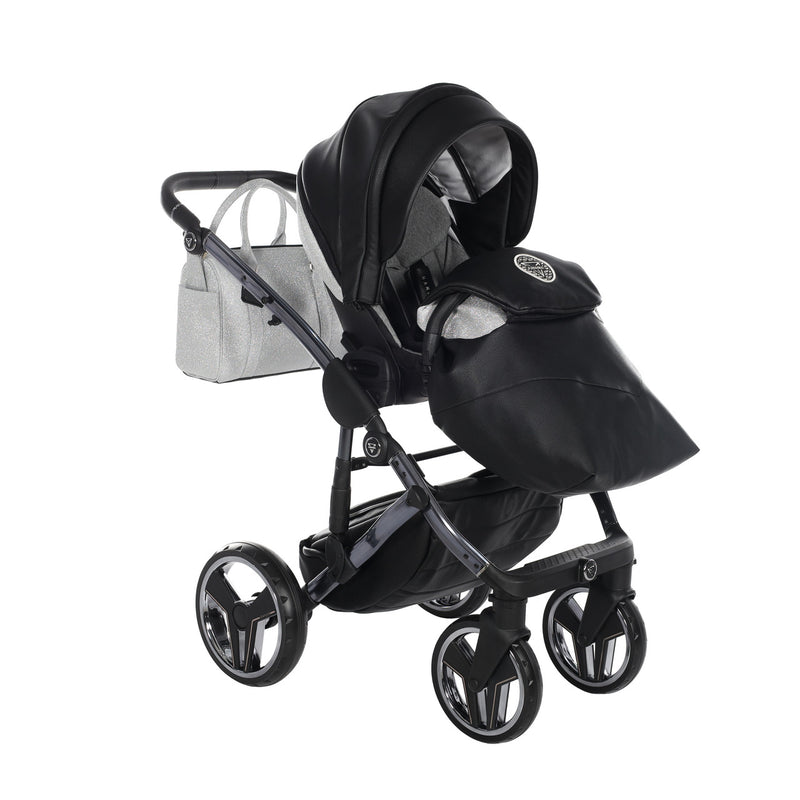 JUNAMA HANDCRAFT GLITTER BLACK - 4IN1 (INCLUDES CAR SEAT & ISOFIX BASE)