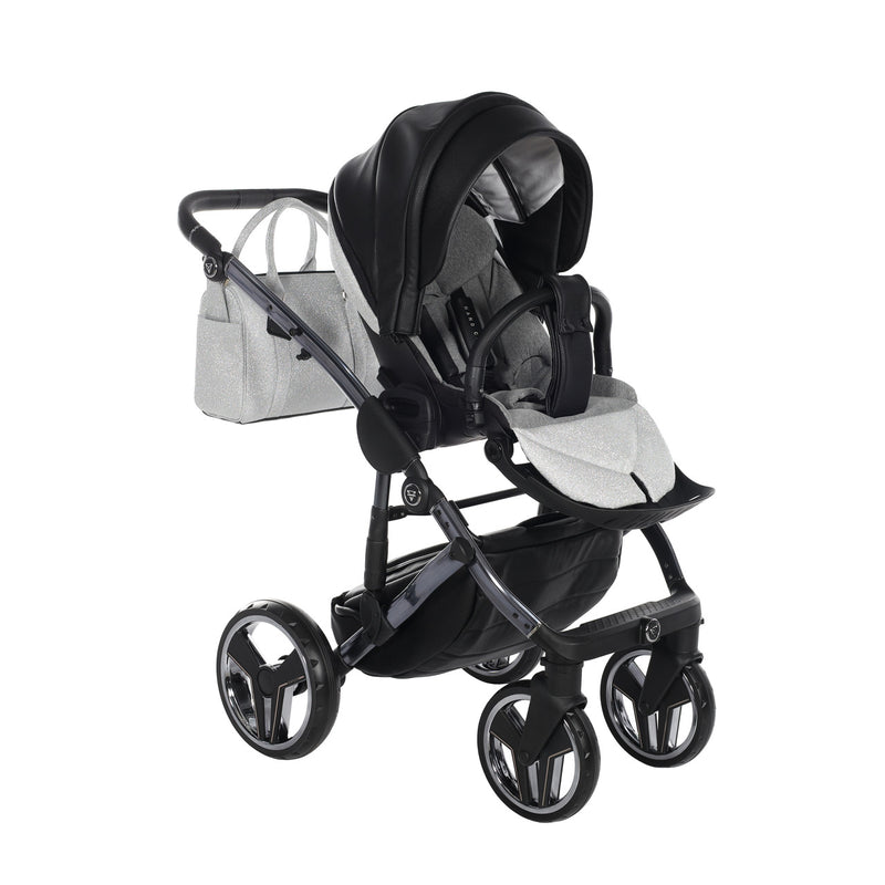 JUNAMA HANDCRAFT GLITTER BLACK - 4IN1 (INCLUDES CAR SEAT & ISOFIX BASE)