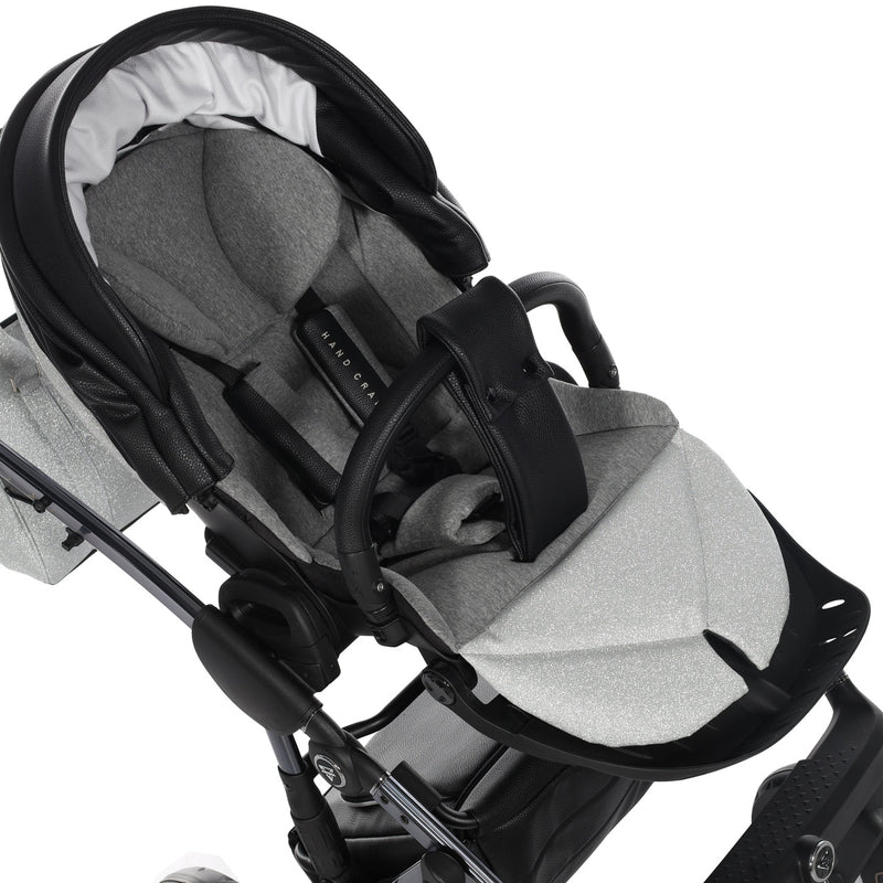 JUNAMA HANDCRAFT GLITTER BLACK - 4IN1 (INCLUDES CAR SEAT & ISOFIX BASE)