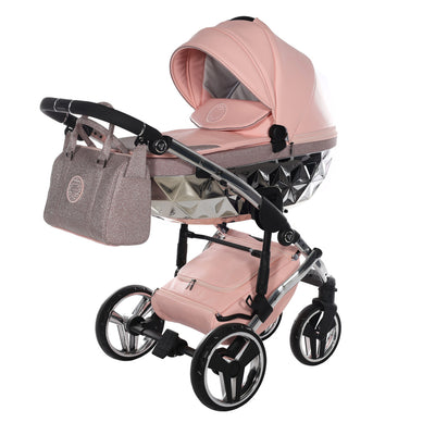 JUNAMA HANDCRAFT GLITTER PINK - 4IN1 (INCLUDES CAR SEAT & ISOFIX BASE)