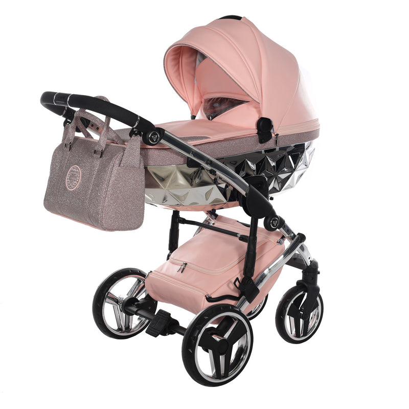 JUNAMA HANDCRAFT GLITTER PINK - 4IN1 (INCLUDES CAR SEAT & ISOFIX BASE)