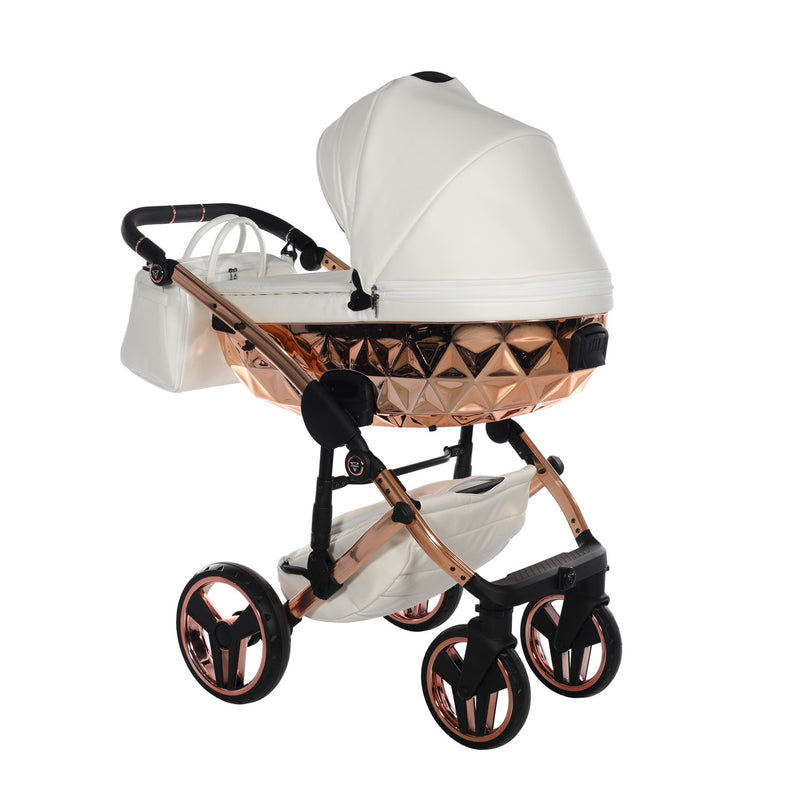 JUNAMA FLUO INDIVIDUAL MIRROR WHITE ROSE GOLD - 3IN1 (INCLUDES CAR SEAT)