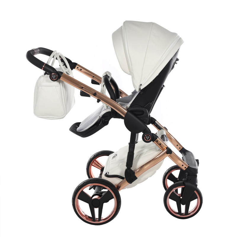 JUNAMA FLUO INDIVIDUAL MIRROR WHITE ROSE GOLD - 4IN1 (INCLUDES CAR SEAT & ISOFIX BASE)