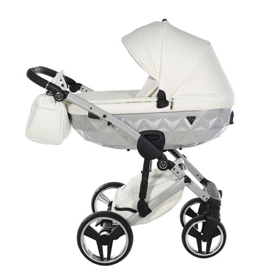 JUNAMA FLUO INDIVIDUAL SATIN WHITE SILVER - 3IN1 (INCLUDES CAR SEAT)