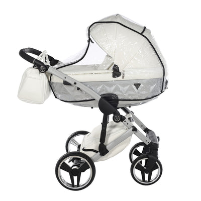 JUNAMA FLUO INDIVIDUAL SATIN WHITE SILVER - 4IN1 (INCLUDES CAR SEAT & ISOFIX BASE)