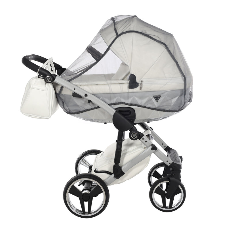 JUNAMA FLUO INDIVIDUAL SATIN WHITE SILVER - 3IN1 (INCLUDES CAR SEAT)