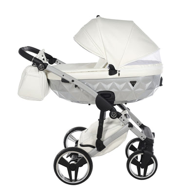 JUNAMA FLUO INDIVIDUAL SATIN WHITE SILVER - 4IN1 (INCLUDES CAR SEAT & ISOFIX BASE)