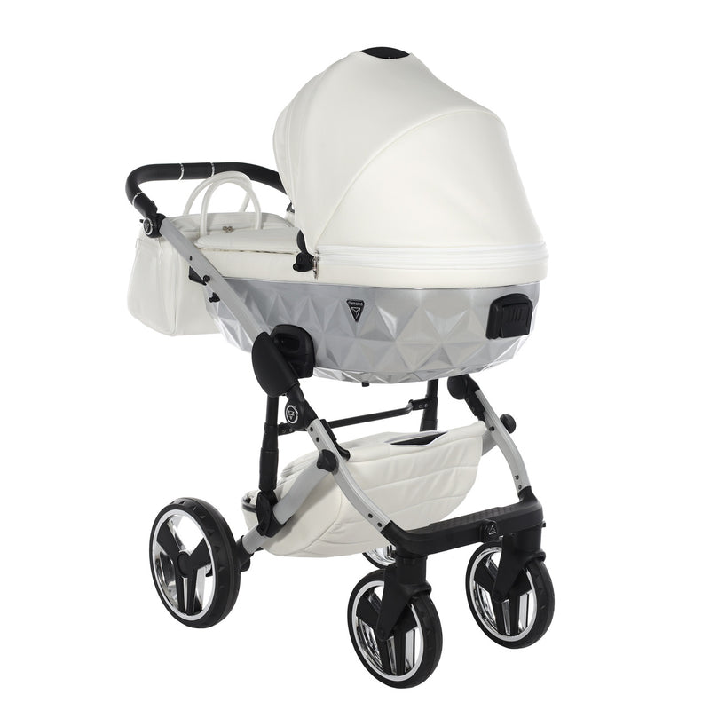 JUNAMA FLUO INDIVIDUAL SATIN WHITE SILVER - 3IN1 (INCLUDES CAR SEAT)