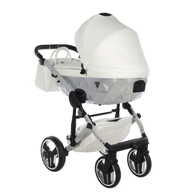 JUNAMA FLUO INDIVIDUAL SATIN WHITE SILVER - 4IN1 (INCLUDES CAR SEAT & ISOFIX BASE)