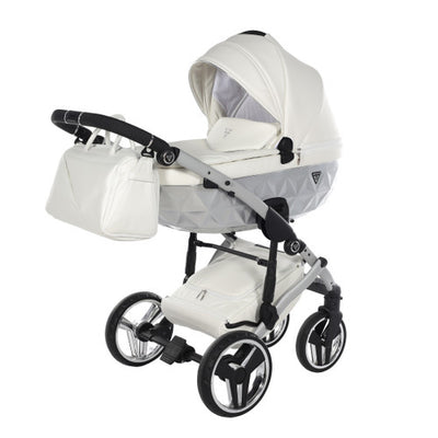 JUNAMA FLUO INDIVIDUAL SATIN WHITE SILVER - 4IN1 (INCLUDES CAR SEAT & ISOFIX BASE)