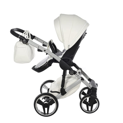 JUNAMA FLUO INDIVIDUAL SATIN WHITE SILVER - 4IN1 (INCLUDES CAR SEAT & ISOFIX BASE)