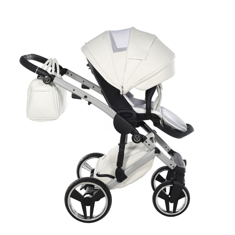 JUNAMA FLUO INDIVIDUAL SATIN WHITE SILVER - 3IN1 (INCLUDES CAR SEAT)