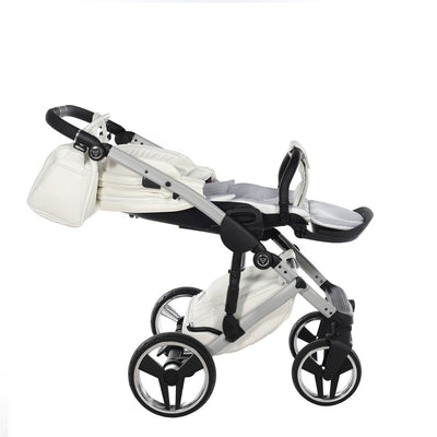 JUNAMA FLUO INDIVIDUAL SATIN WHITE SILVER - 3IN1 (INCLUDES CAR SEAT)