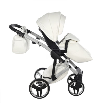 JUNAMA FLUO INDIVIDUAL SATIN WHITE SILVER - 3IN1 (INCLUDES CAR SEAT)