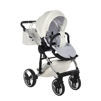 JUNAMA FLUO INDIVIDUAL SATIN WHITE SILVER - 3IN1 (INCLUDES CAR SEAT)