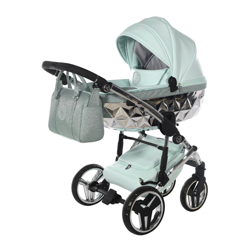 JUNAMA HANDCRAFT GLITTER MINT - 4IN1 (INCLUDES CAR SEAT & ISOFIX BASE)