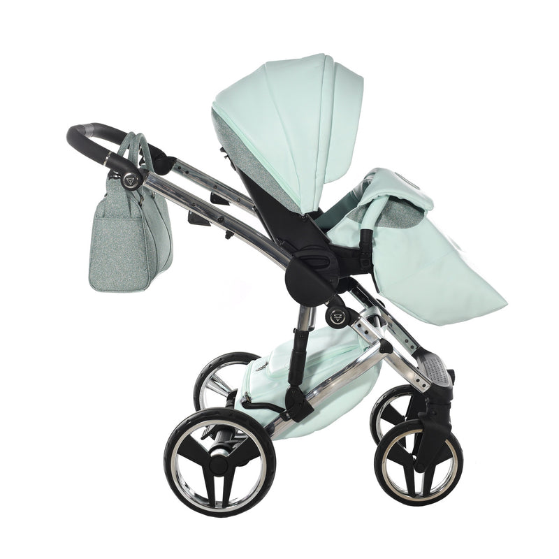 JUNAMA HANDCRAFT GLITTER MINT - 4IN1 (INCLUDES CAR SEAT & ISOFIX BASE)