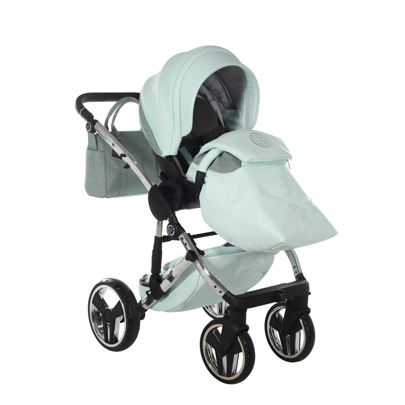 JUNAMA HANDCRAFT GLITTER MINT - 4IN1 (INCLUDES CAR SEAT & ISOFIX BASE)