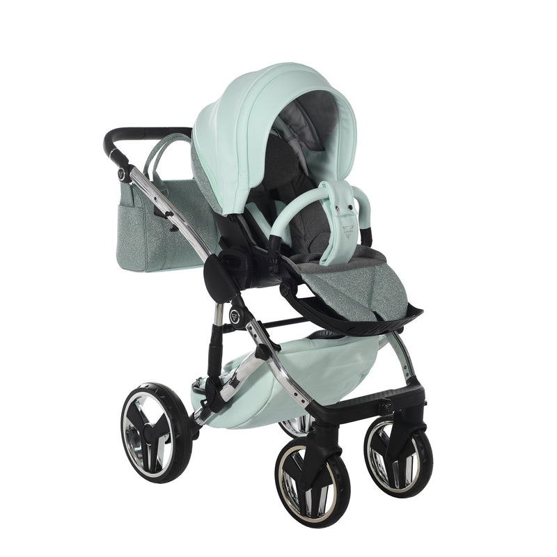 JUNAMA HANDCRAFT GLITTER MINT - 4IN1 (INCLUDES CAR SEAT & ISOFIX BASE)