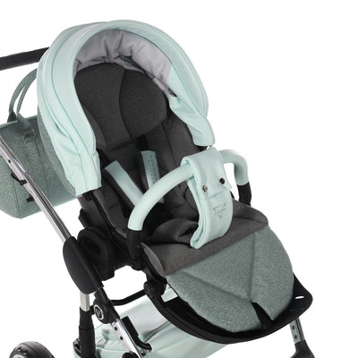 JUNAMA HANDCRAFT GLITTER MINT - 4IN1 (INCLUDES CAR SEAT & ISOFIX BASE)