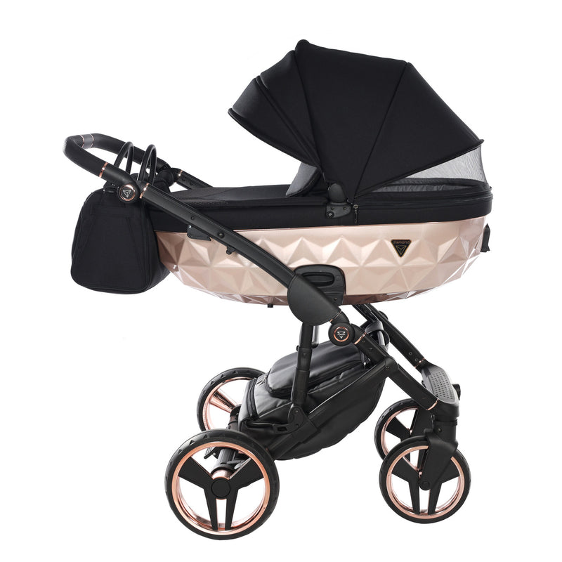 JUNAMA FLUO INDIVIDUAL SATIN BLACK ROSE GOLD - 3IN1 (INCLUDES CAR SEAT)