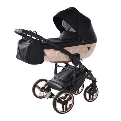 JUNAMA FLUO INDIVIDUAL SATIN BLACK ROSE GOLD - 3IN1 (INCLUDES CAR SEAT)