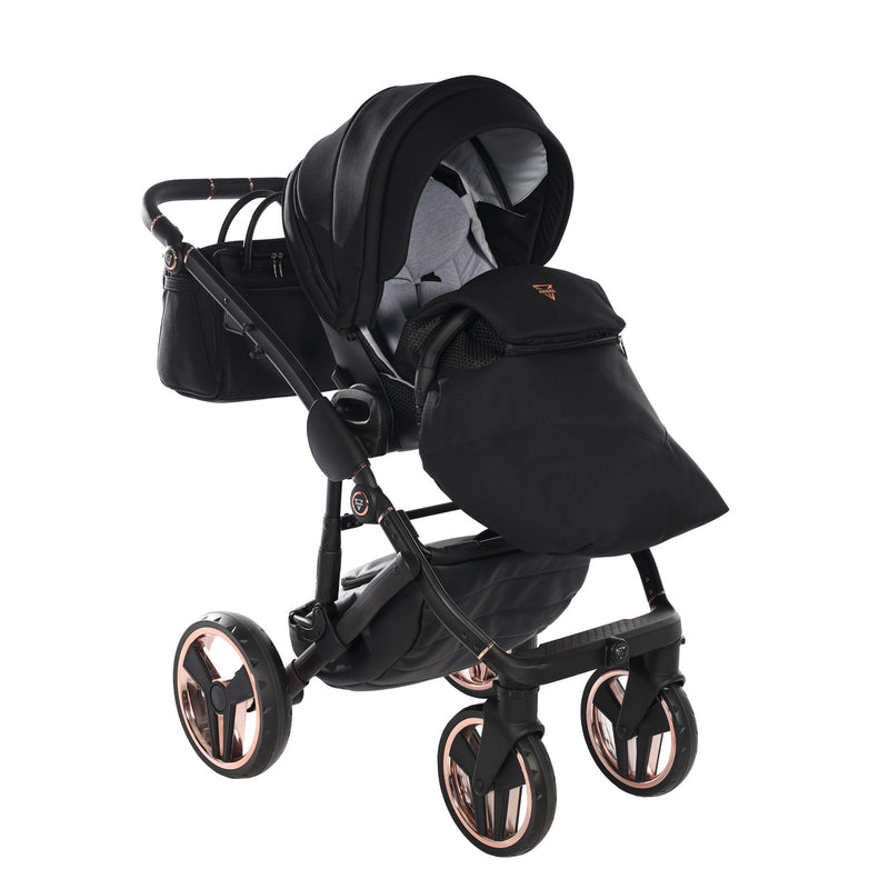 JUNAMA FLUO INDIVIDUAL SATIN BLACK ROSE GOLD - 3IN1 (INCLUDES CAR SEAT)