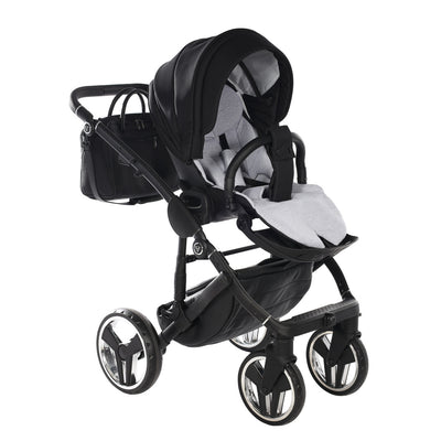 JUNAMA FLUO INDIVIDUAL SATIN BLACK SILVER - 3IN1 (INCLUDES CAR SEAT)