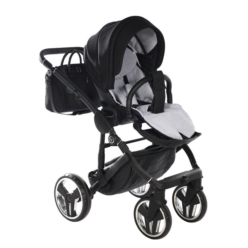 JUNAMA FLUO INDIVIDUAL SATIN BLACK SILVER - 4IN1 (INCLUDES CAR SEAT & ISOFIX BASE)