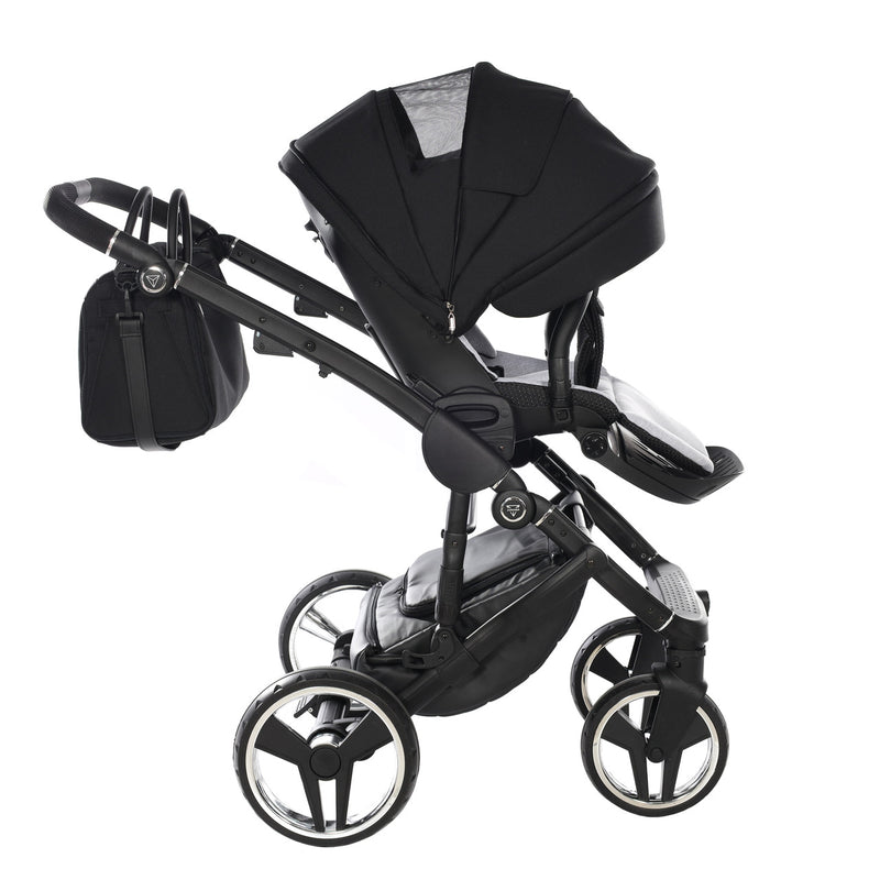 JUNAMA FLUO INDIVIDUAL SATIN BLACK SILVER - 4IN1 (INCLUDES CAR SEAT & ISOFIX BASE)