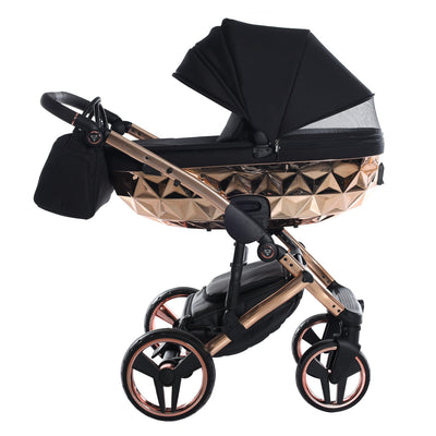 JUNAMA FLUO INDIVIDUAL MIRROR BLACK ROSE GOLD - 3IN1 (INCLUDES CAR SEAT)