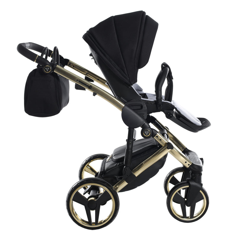 JUNAMA FLUO INDIVIDUAL MIRROR BLACK GOLD - 4IN1 (INCLUDES CAR SEAT & ISOFIX BASE)