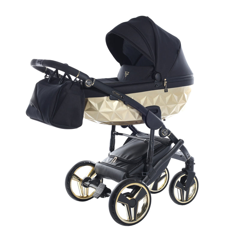 JUNAMA FLUO INDIVIDUAL SATIN BLACK GOLD - 3IN1 (INCLUDES CAR SEAT)