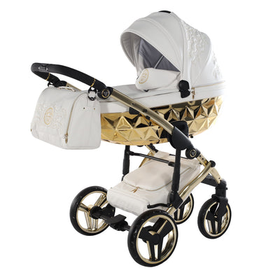 JUNAMA HANDCRAFT ENZO WHITE GOLD - 3IN1 (INCLUDES CAR SEAT)