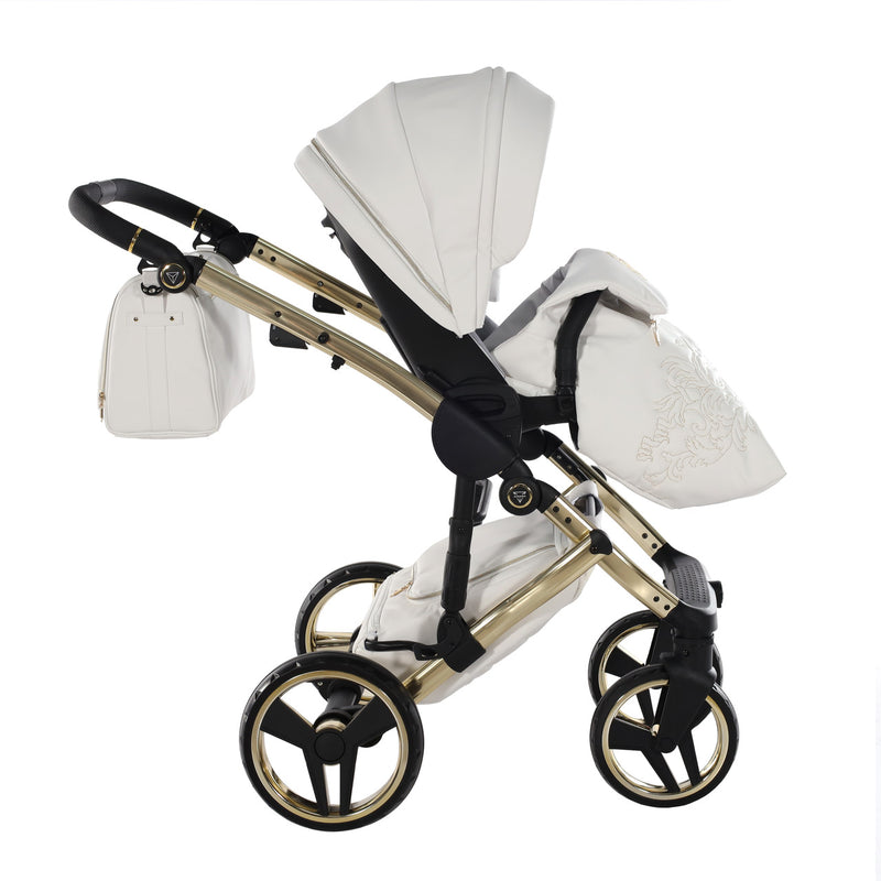 JUNAMA HANDCRAFT ENZO WHITE GOLD - 4IN1 (INCLUDES CAR SEAT & ISOFIX BASE)