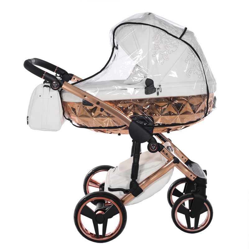 JUNAMA HANDCRAFT ENZO WHITE ROSE GOLD - 3IN1 (INCLUDES CAR SEAT)